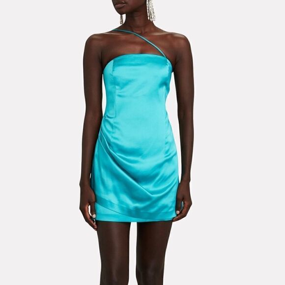 REVOLVE GAUGE81 Teal One Strap Mini Dress - Picture 1 of 3